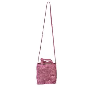 NWT Madewell Bright Pink Textured Crossbody Bag with Woven Design